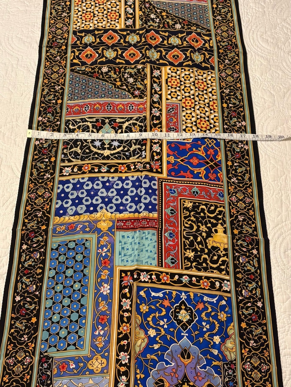 Vintage Metropolitan Museum of Art 100% silk scarf geometric Tezhip Islamic - Picture 9 of 10